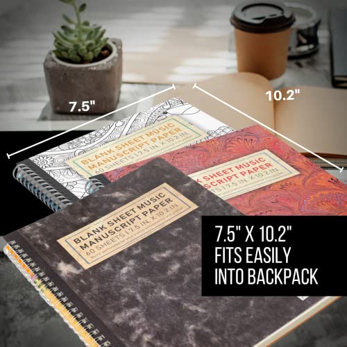 iVideosongs Blank Sheet Music Composition Manuscript Notebook (3-Pack Bundle)