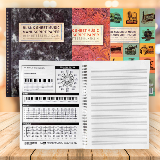 iVideosongs Blank Sheet Music Composition Manuscript Notebook (3-Pack Bundle)