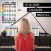 Piano Chords Poster (24"x36") with Piano Chords, Scales & Modes Charts (8.5"x11")