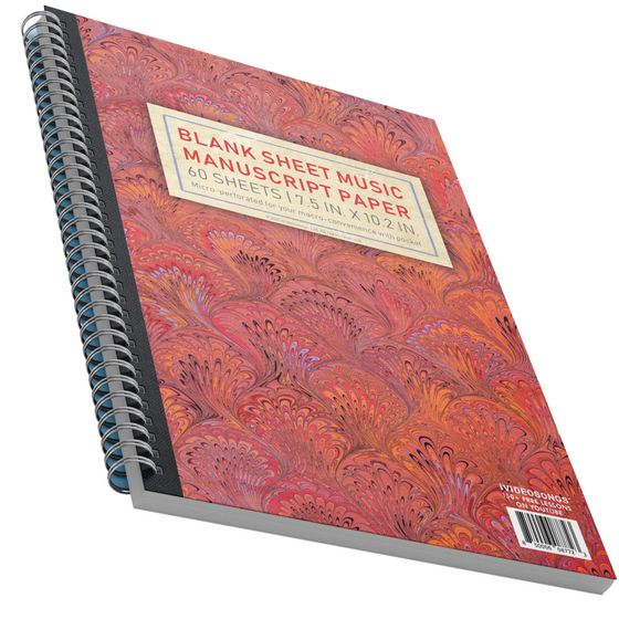 Blank Sheet Music Composition Manuscript Notebook (Marble)