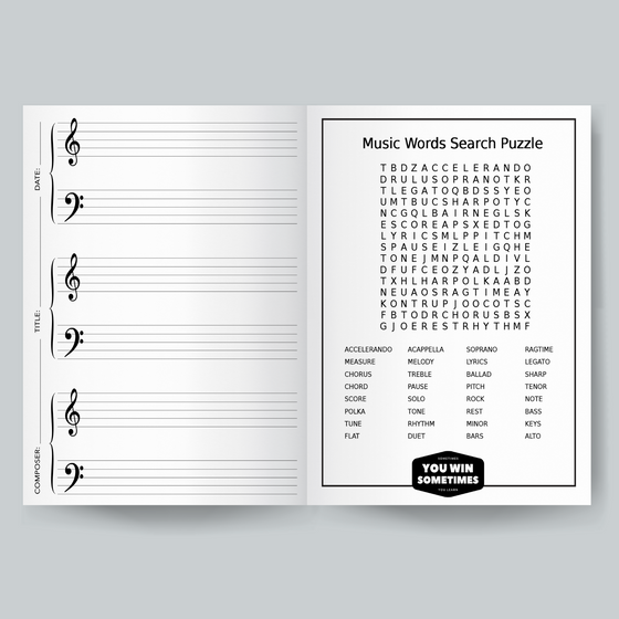 Kid's Wide Staff Blank Piano Sheet Music ("Kid's Jam" Cover)